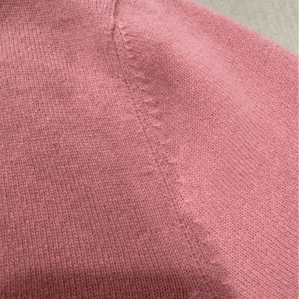 NWT Gobi Mongolian Cashmere V Neck Sweater Women's Large Peach Pink - Picture 12 of 12